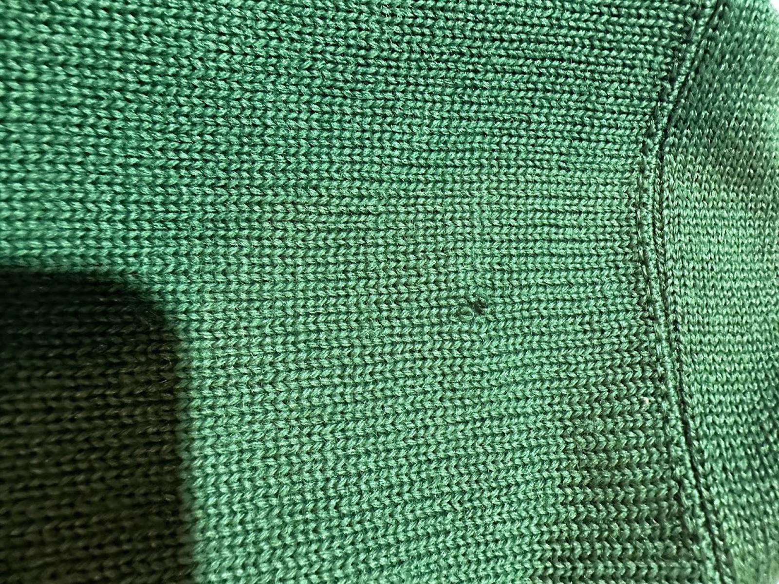 Vintage Green Wool Sweater w Moth Wear Distressed