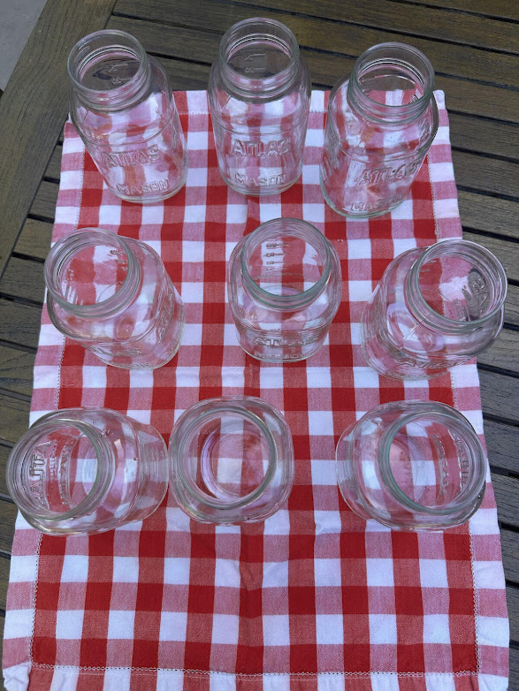 Set of 9 Vintage Atlas Mason Jars 24oz
