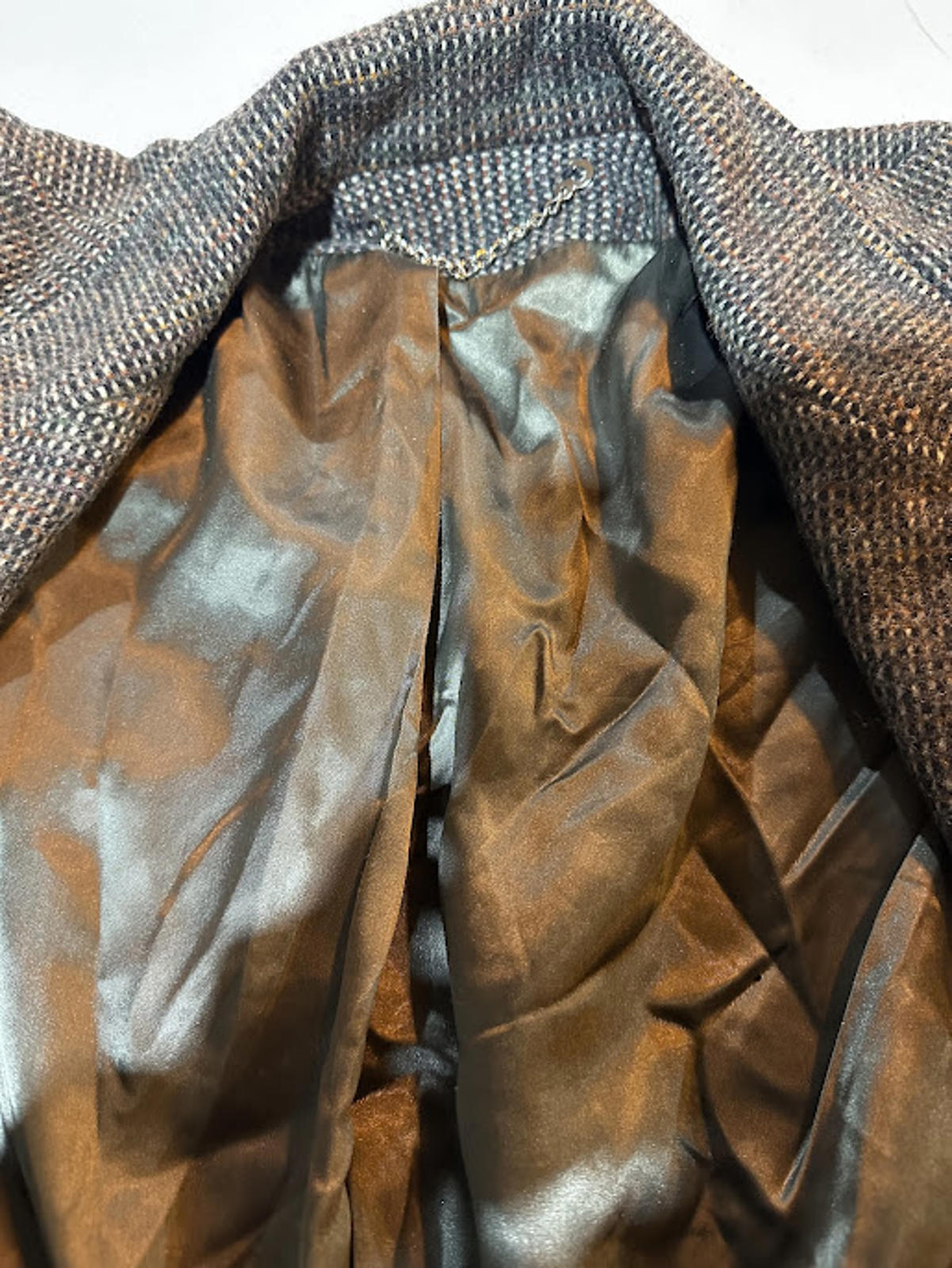 Vintage Tweed Wool Long Coat Belted Women’s Small