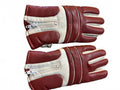 Vintage Red Leather Zip Gloves Ski Winter Size M