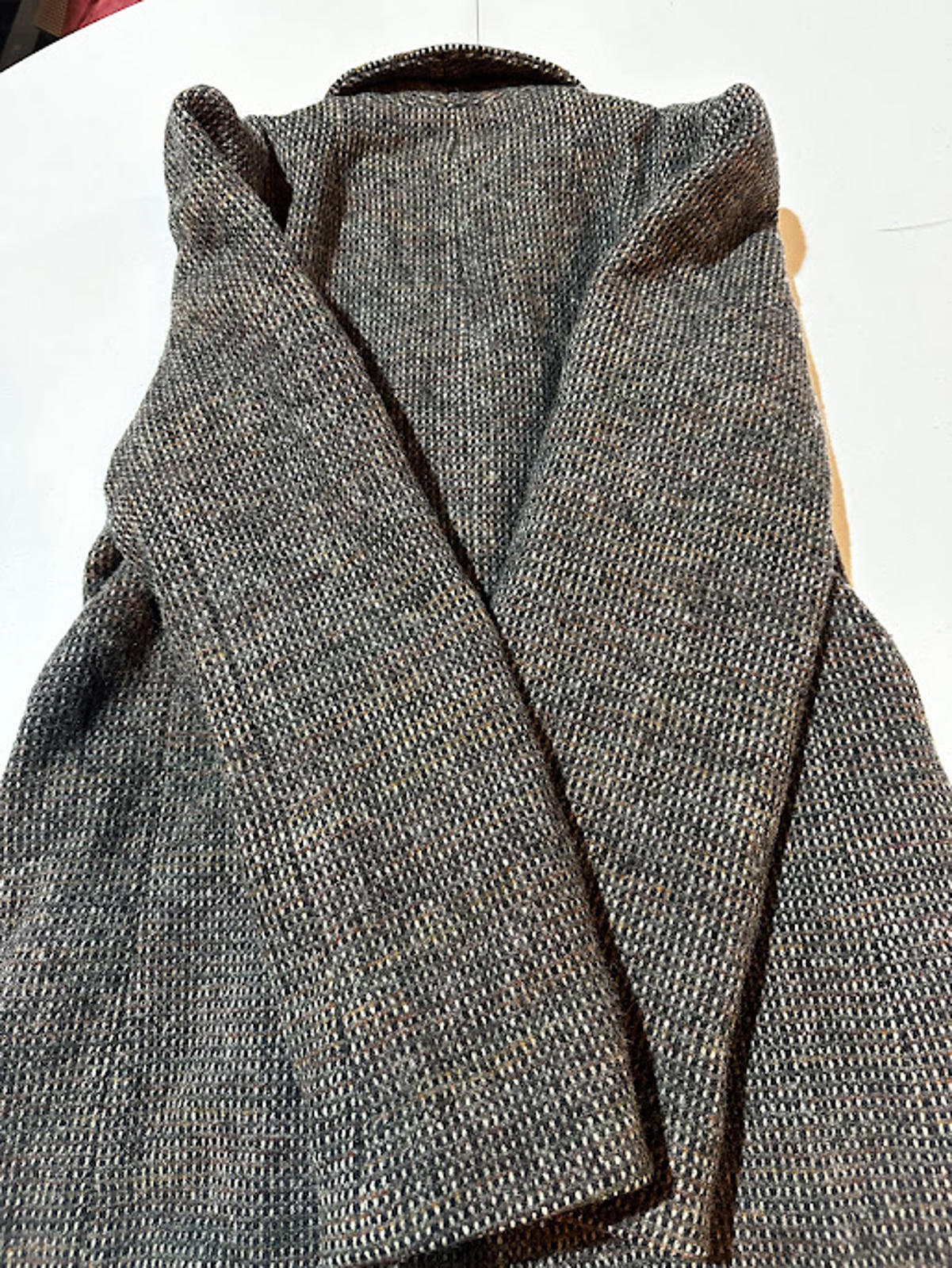 Vintage Tweed Wool Long Coat Belted Women’s Small