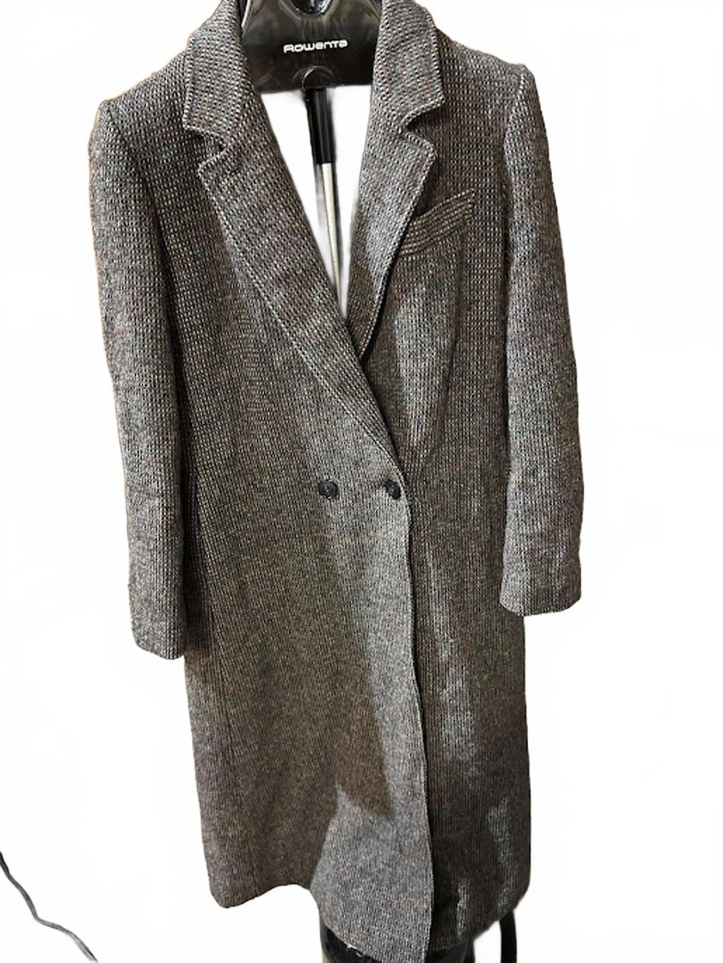 Vintage Tweed Wool Long Coat Belted Women’s Small