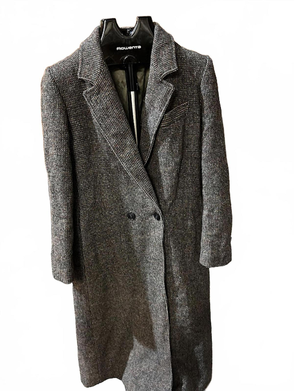 Vintage Tweed Wool Long Coat Belted Women’s Small