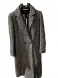 Vintage Tweed Wool Long Coat Belted Women’s Small