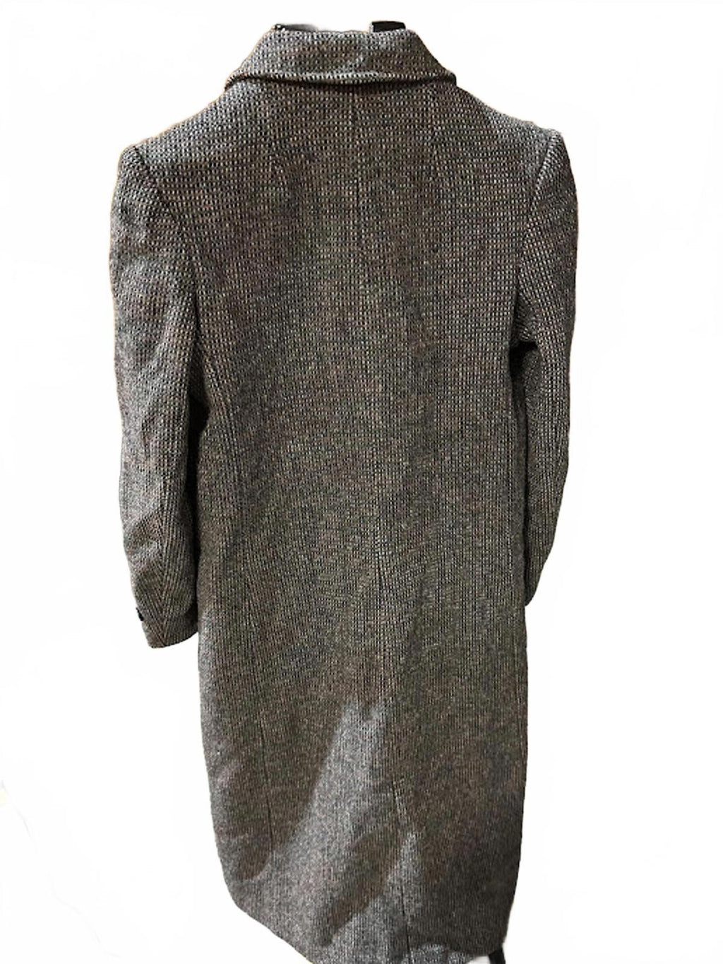 Vintage Tweed Wool Long Coat Belted Women’s Small