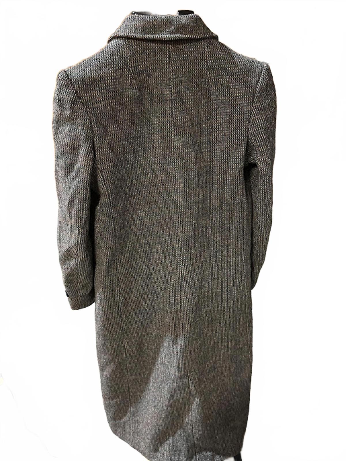Vintage Tweed Wool Long Coat Belted Women’s Small