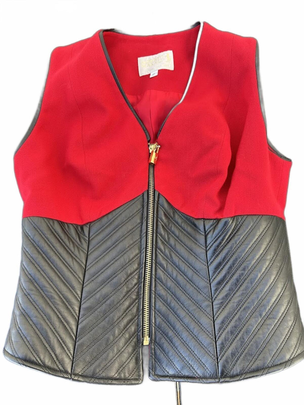 Alberto Makali Wool Leather Zip Vest Size 2