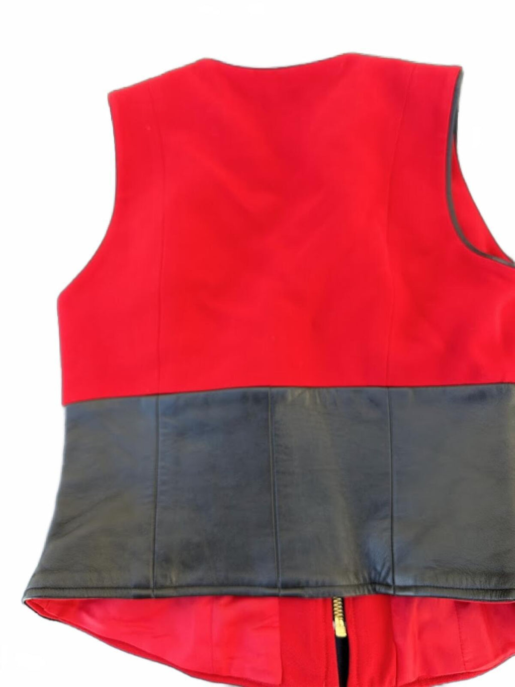 Alberto Makali Wool Leather Zip Vest Size 2