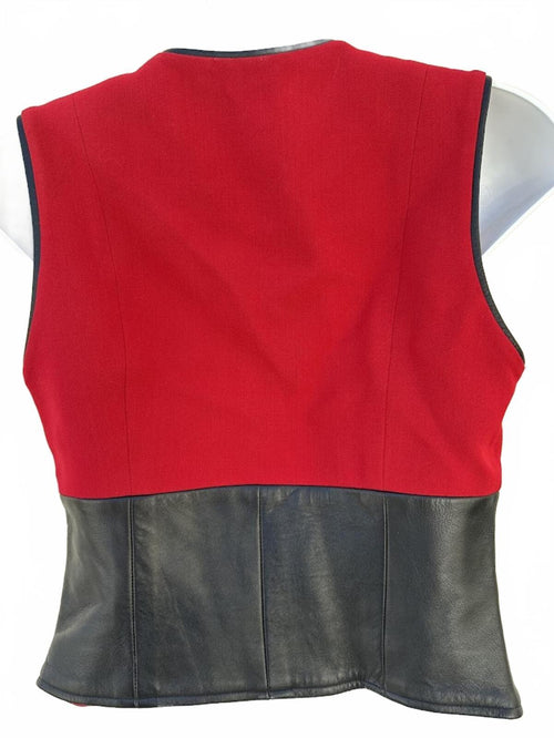 Alberto Makali Wool Leather Zip Vest Size 2