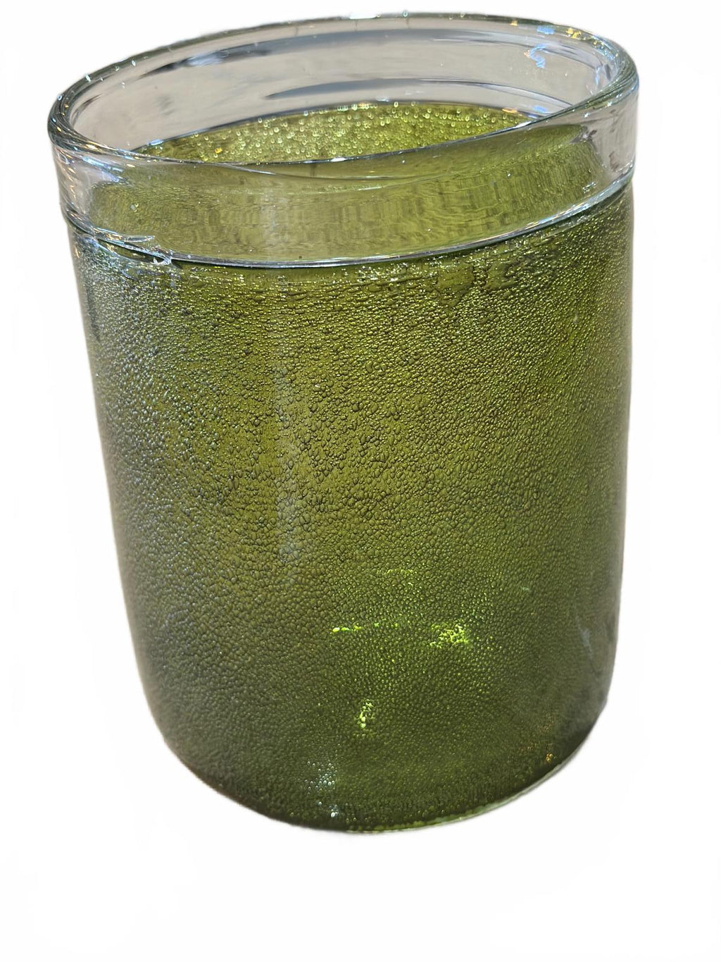 Handblown Recycled Glass Vase – Green Bubble Glass