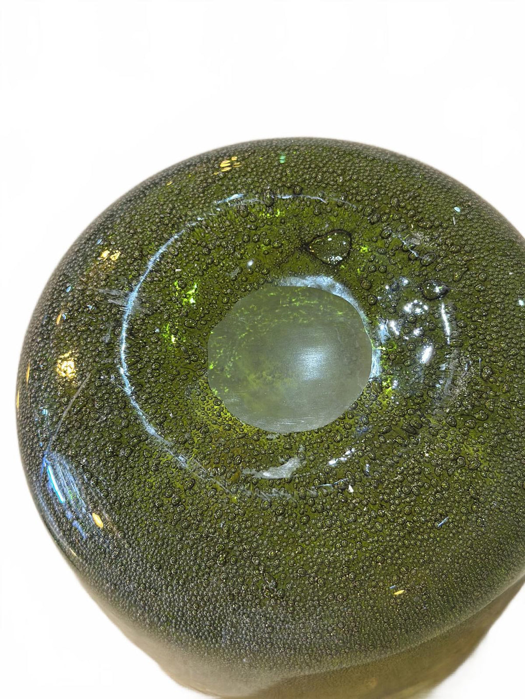 Handblown Recycled Glass Vase – Green Bubble Glass