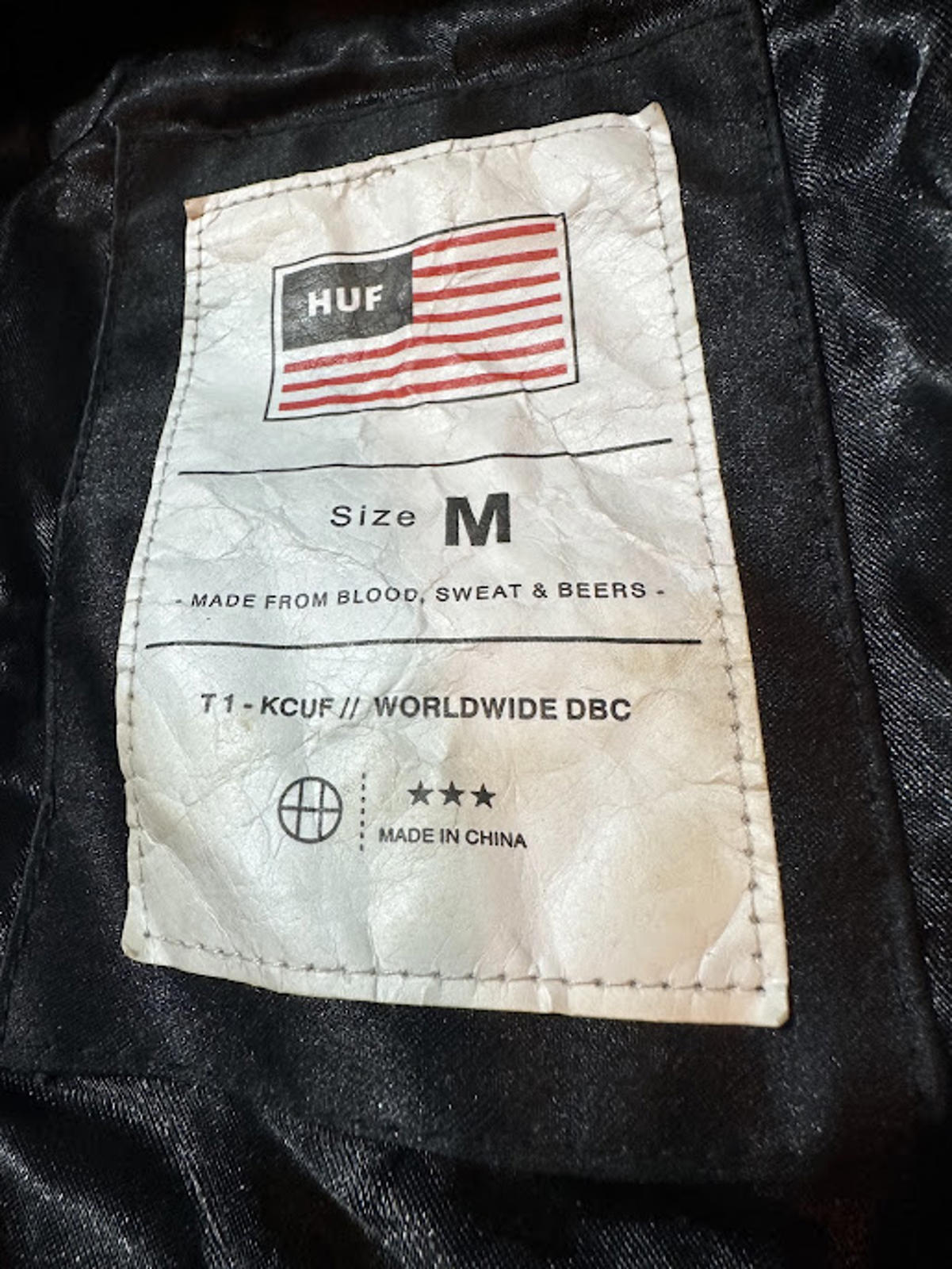HUF Satin Varsity Coach Jacket Chenille Lettering Medium