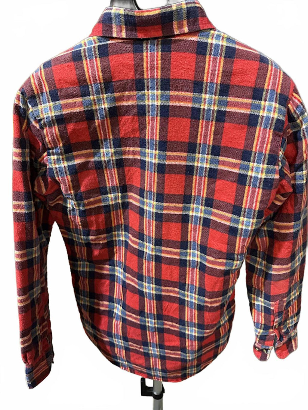 Vintage Quilted Lined Plaid Flannel Work Shirt Small