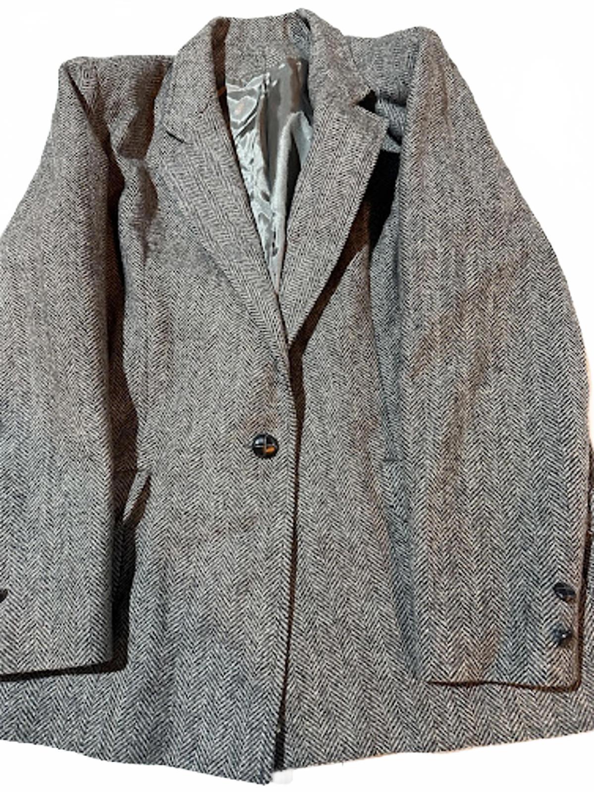 Vintage USA Made Herringbone Tweed Blazer Wool Jacket