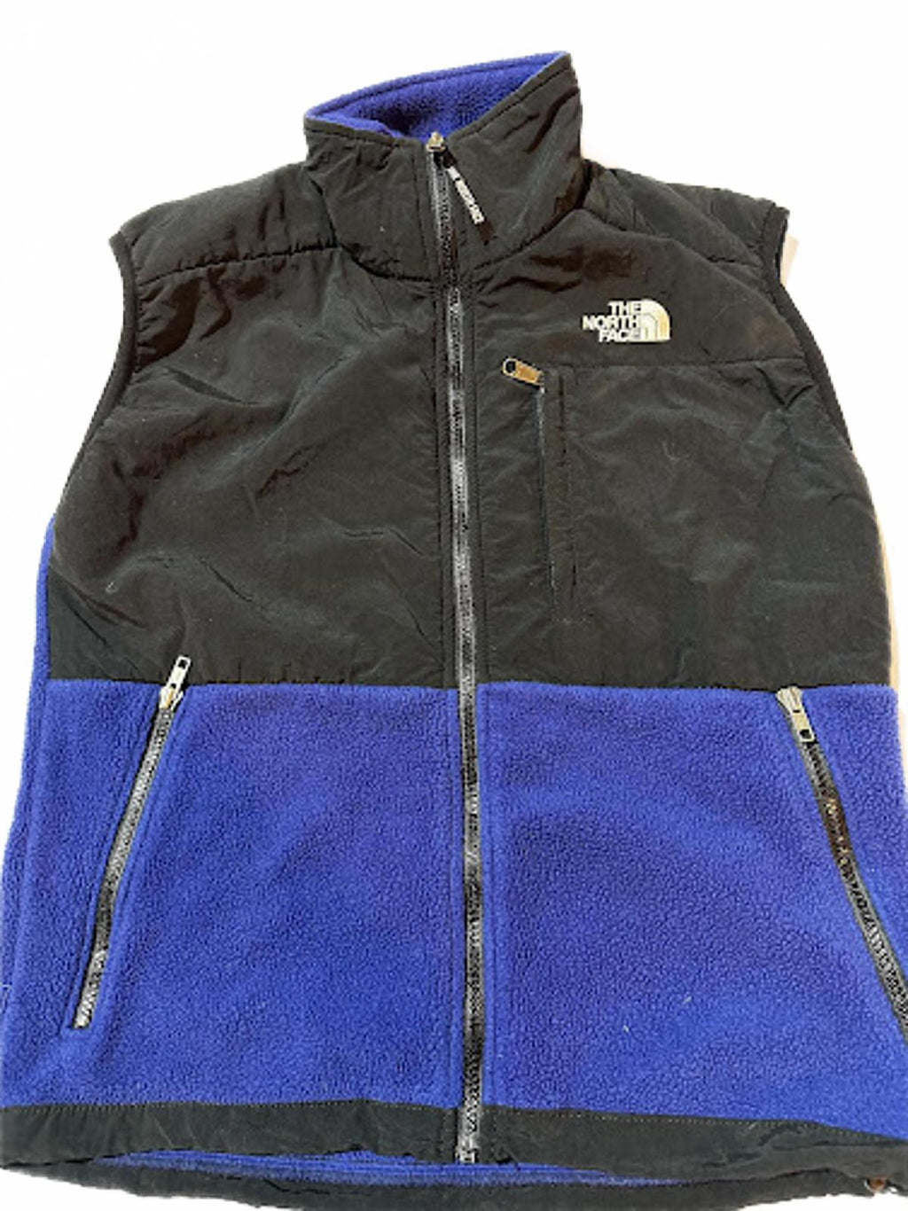 The North Face Fleece Lined Insulated Zip Vest Blue Black