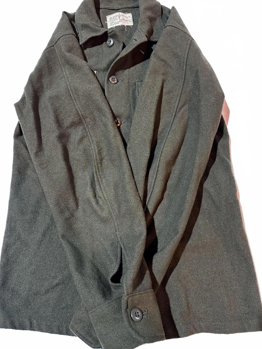 Vintage Military Wool Field Shirt Cold Weather Olive Green