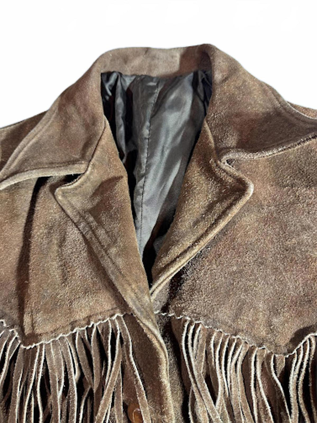Vintage Brown Suede Fringe Western Jacket Women’s S