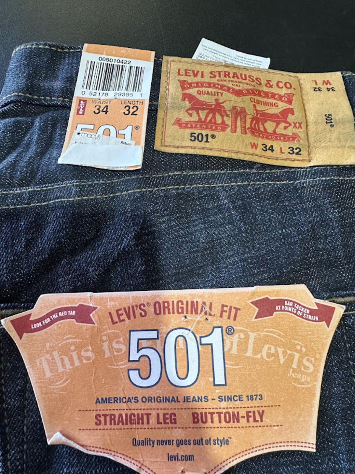 Levi’s 501 Dark Wash Jeans NWT 34x32