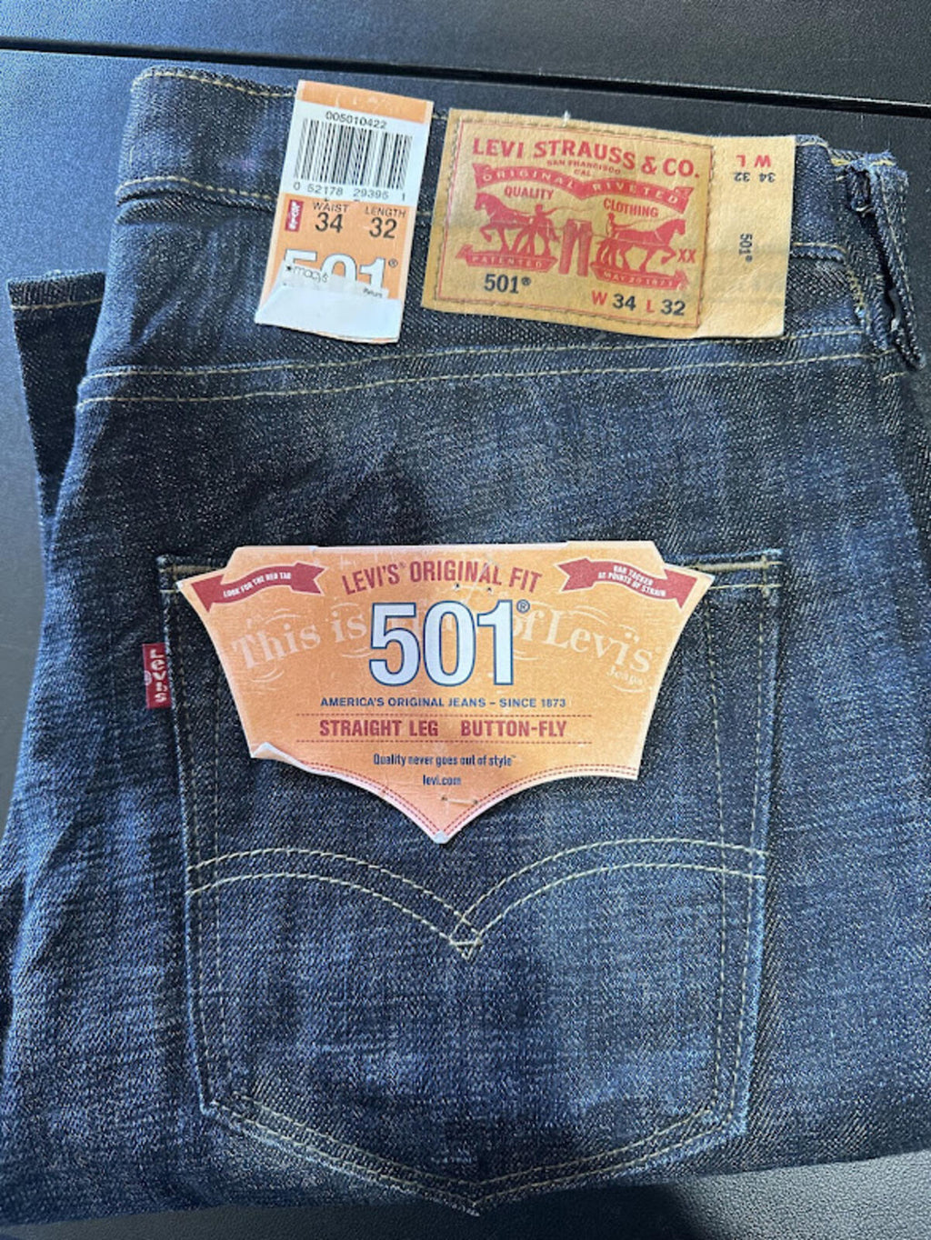 Levi’s 501 Dark Wash Jeans NWT 34x32