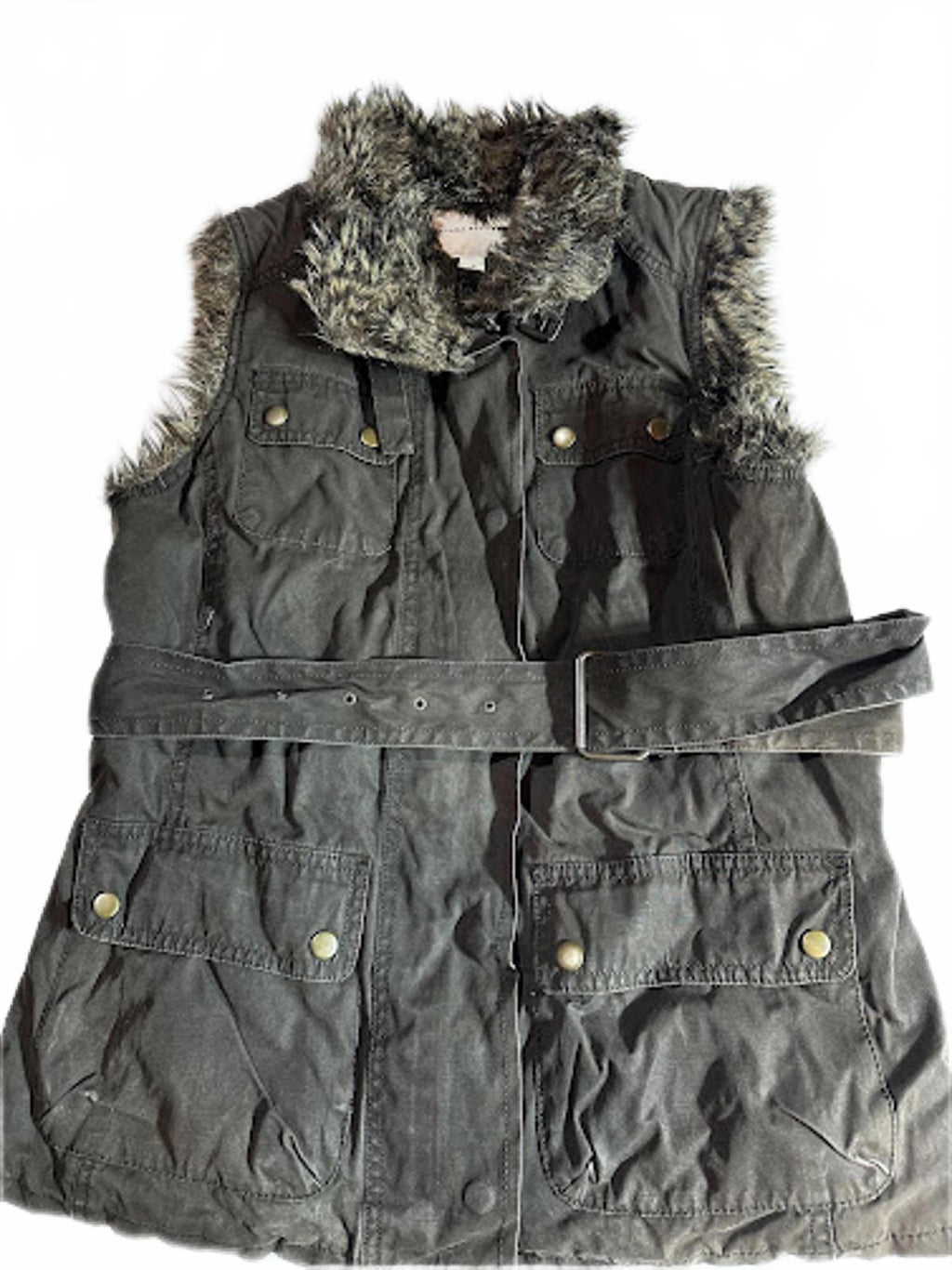 Banana Republic Faux Fur Trim Utility Vest (XS)