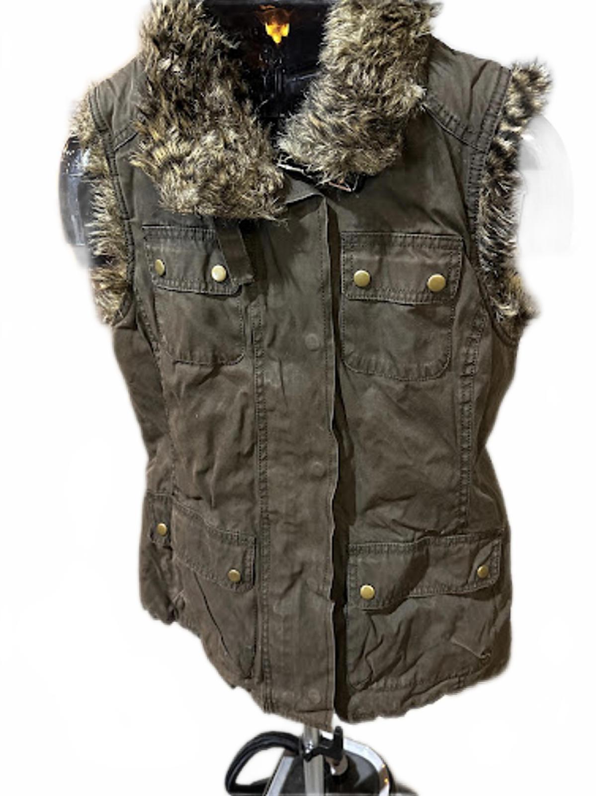 Banana Republic Faux Fur Trim Utility Vest (XS)