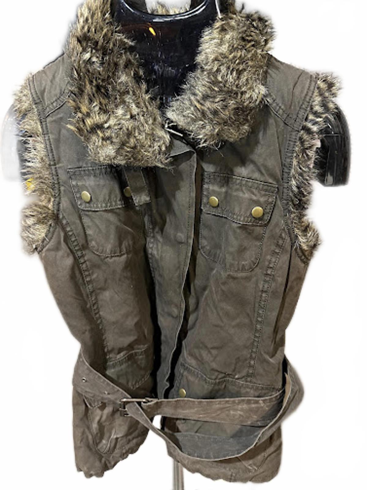Banana Republic Faux Fur Trim Utility Vest (XS)