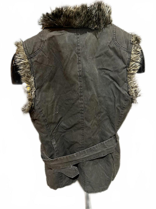 Banana Republic Faux Fur Trim Utility Vest (XS)