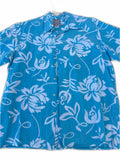 Reyn Spooner Blue Floral Aloha Shirt XL
