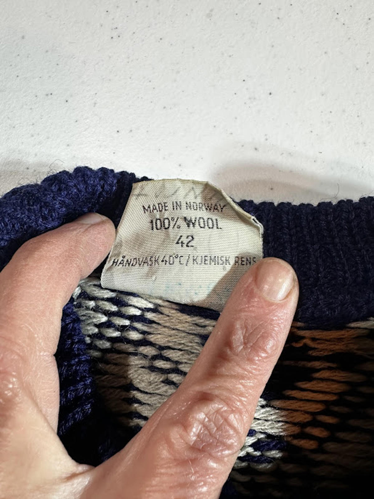 Vintage Norwegian Wool Cardigan Pewter Buttons Nordic Knit