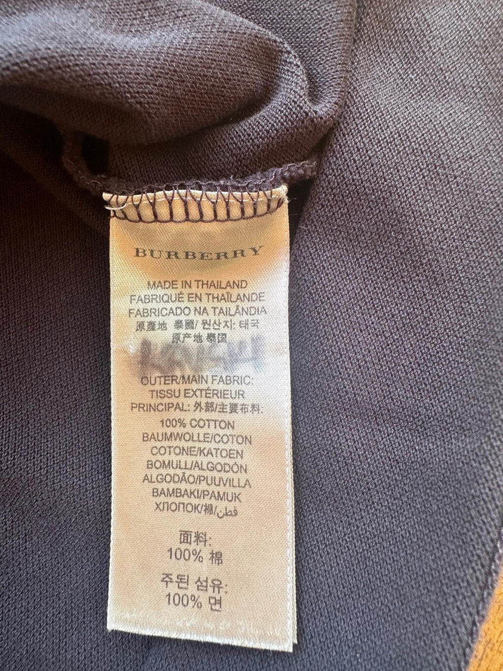 Burberry Black Long Sleeve Polo Nova Check Trim