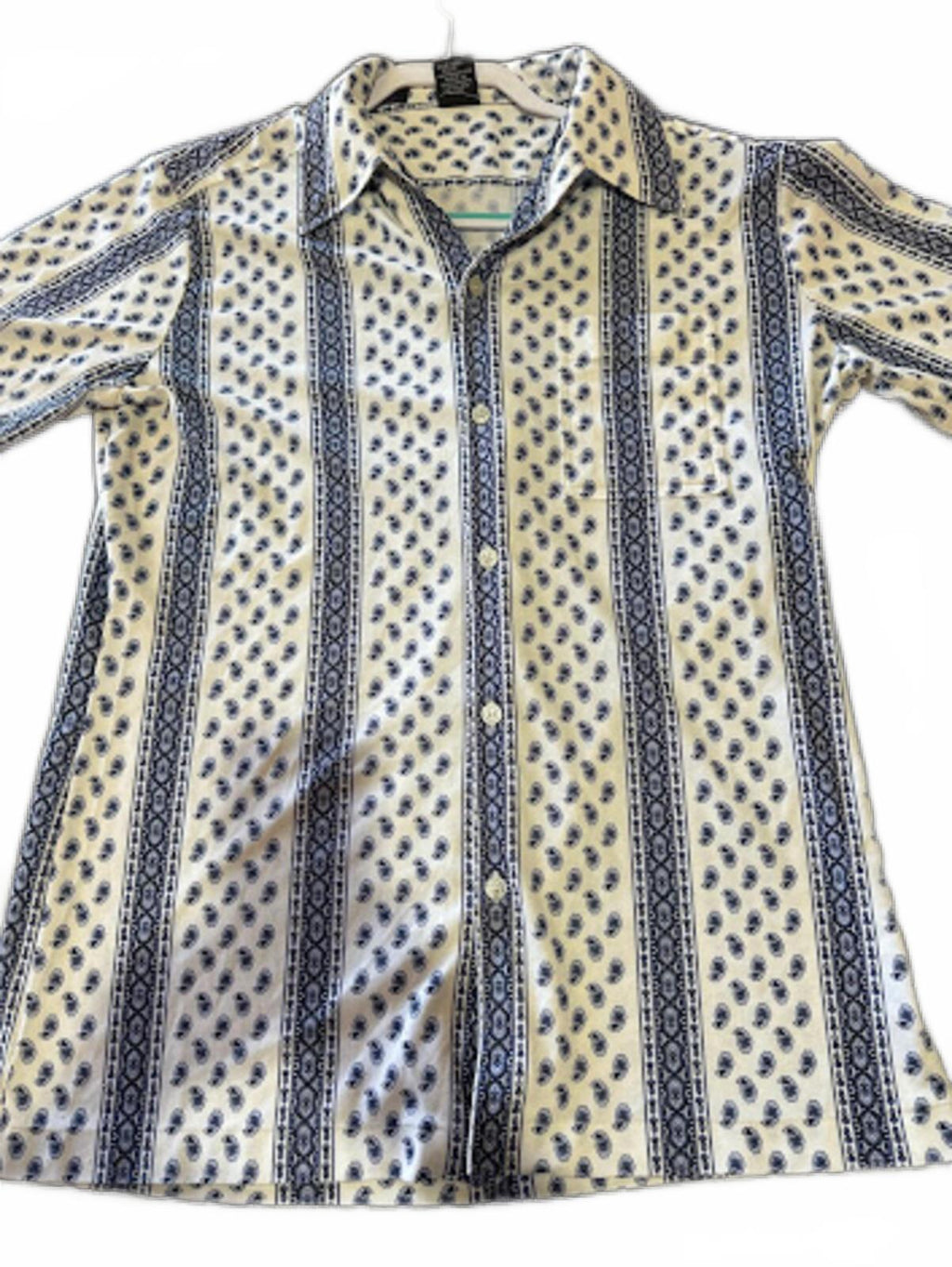 Vintage Joel Paisley Stripe Shirt Large Made in Taiwan
