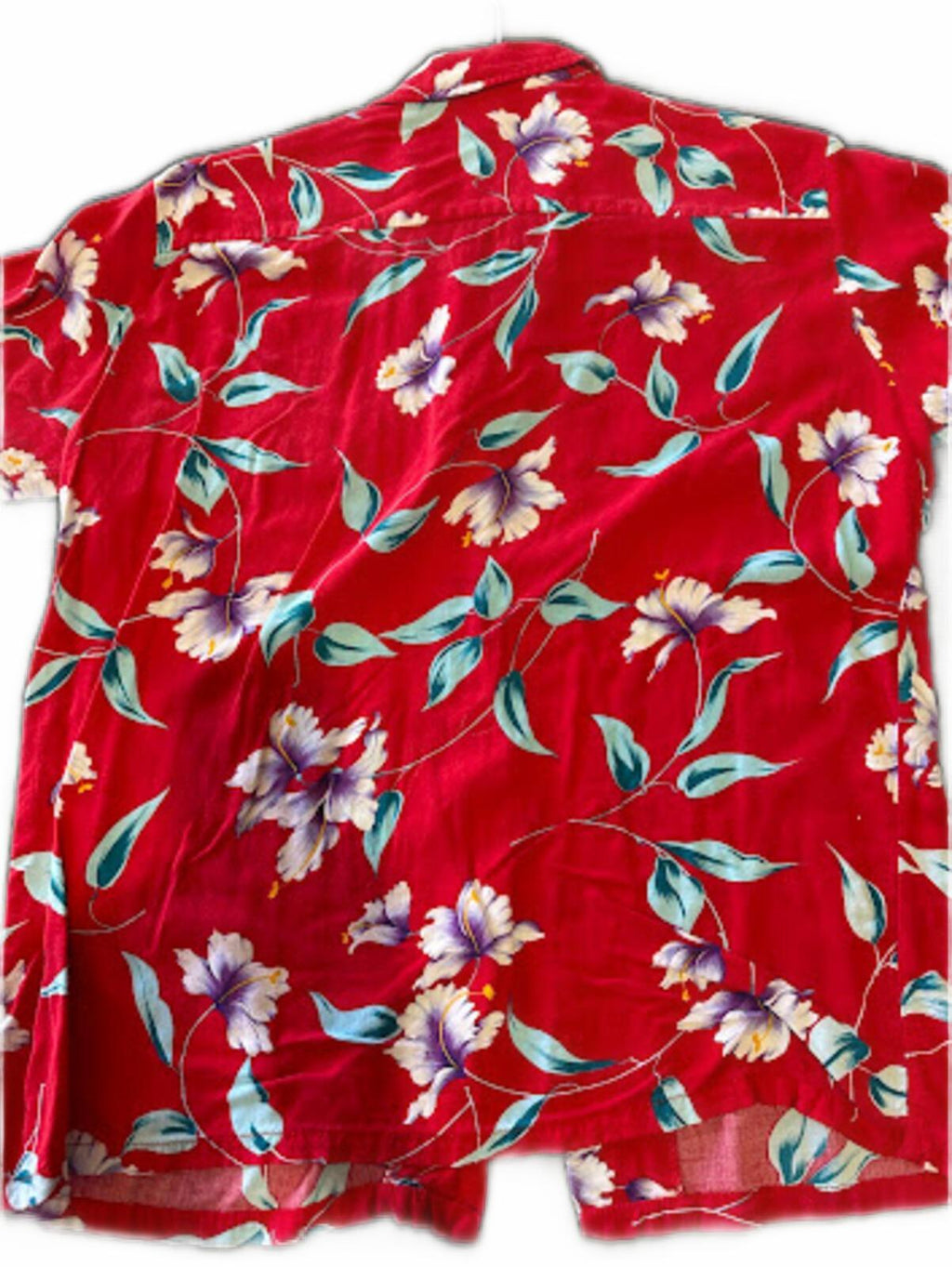 Nalu Hawaii Red Rayon Hawaiian Shirt Large
