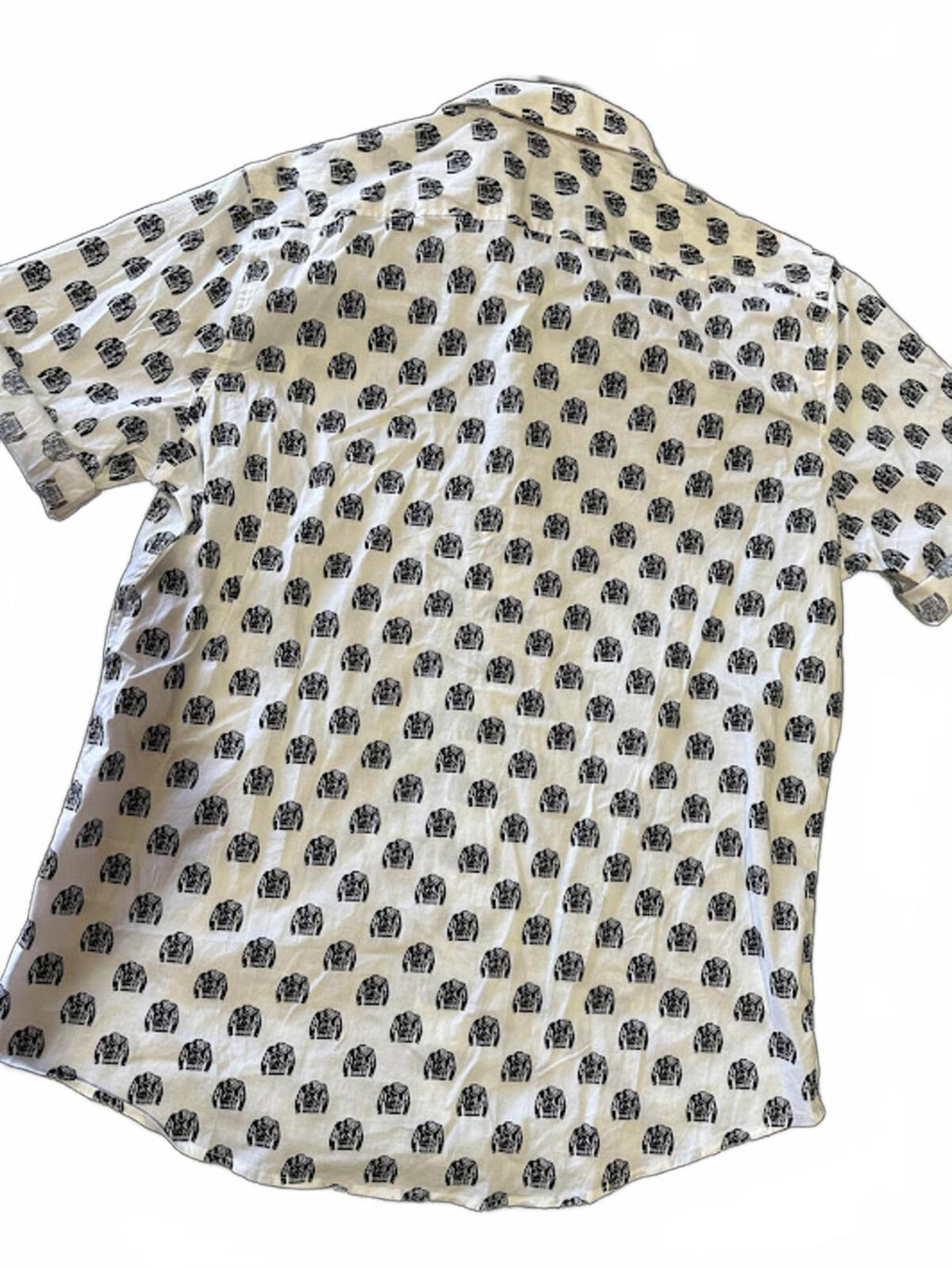 7 Diamonds All-Over Leather Jacket Print Shirt XL