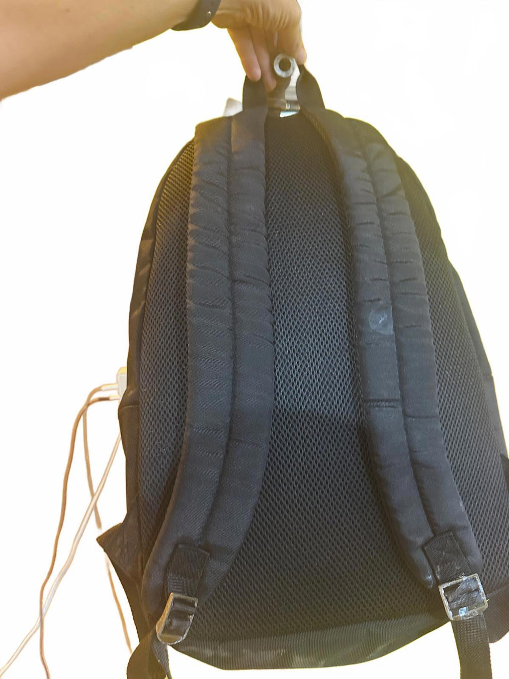 Minimalist Black Nylon Backpack – Padded Straps & Back, New with Tag