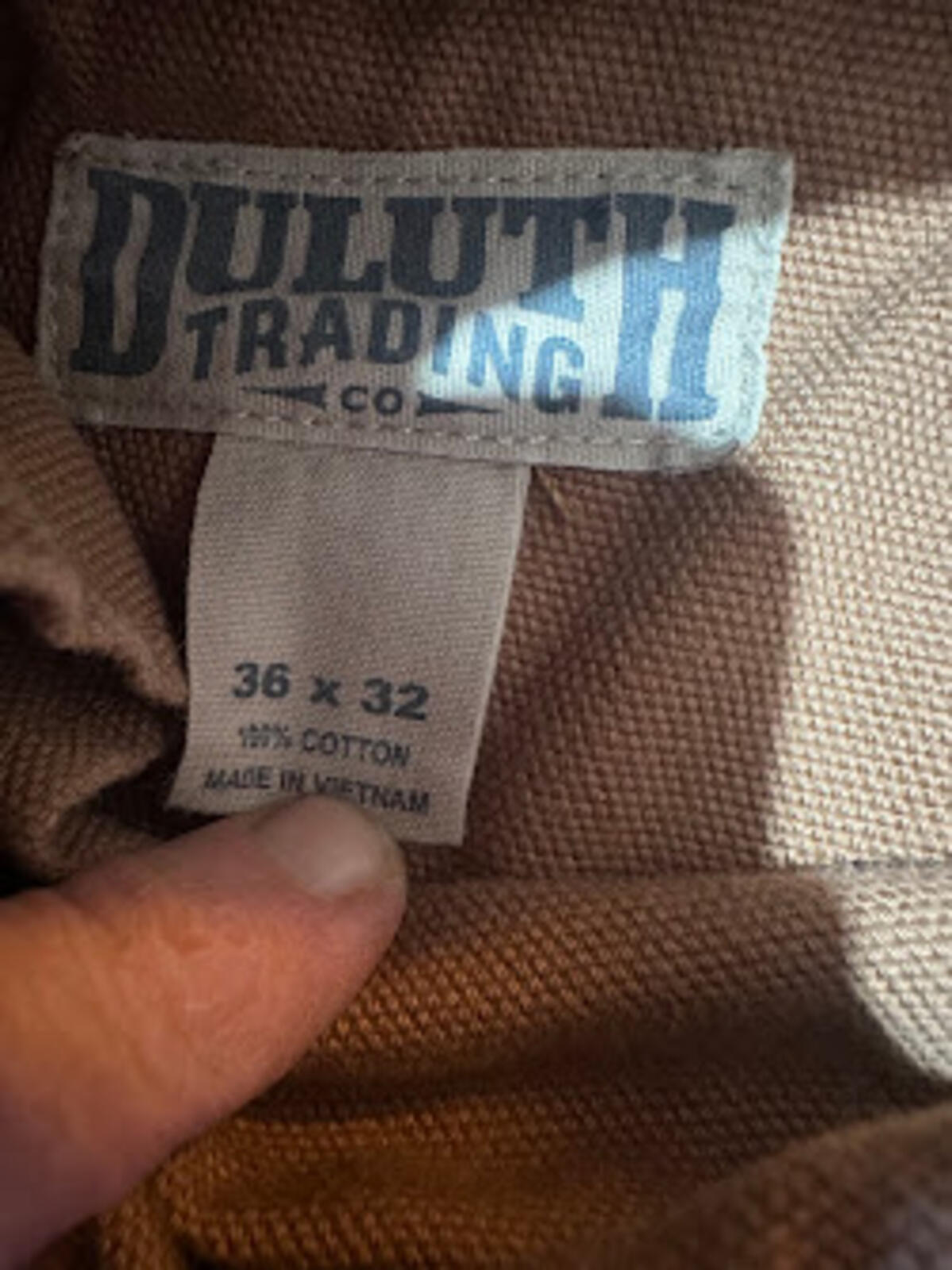 Duluth Trading Canvas Cargo Pants 36x32