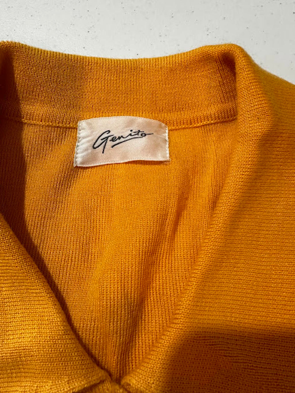 Vintage Genito Mustard Wool Cardigan Sweater w Pockets