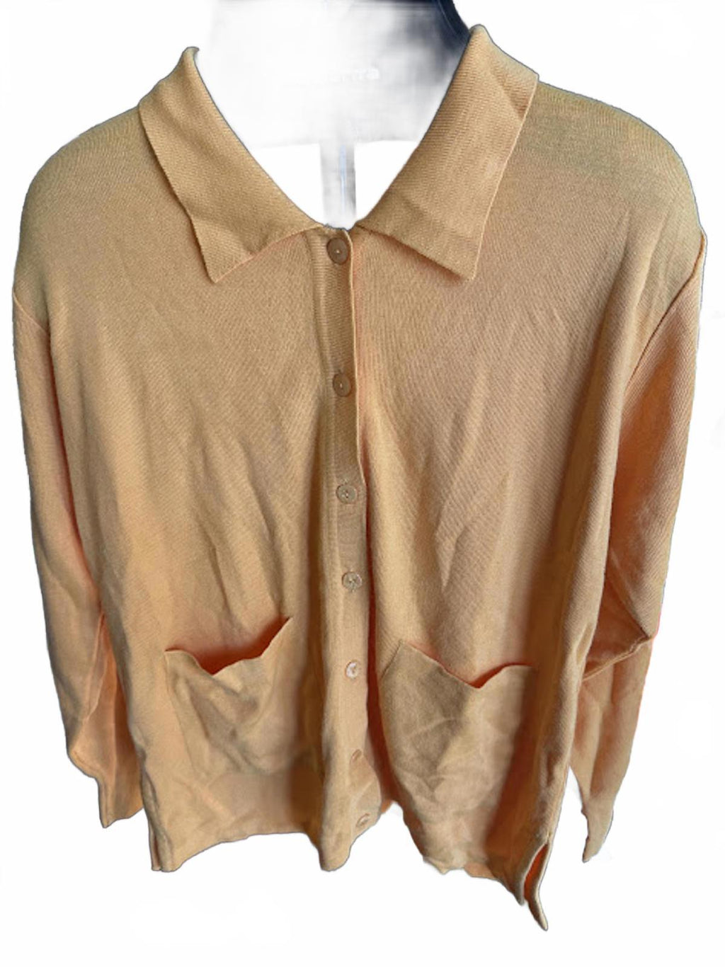 Vintage Genito Mustard Wool Cardigan Sweater w Pockets