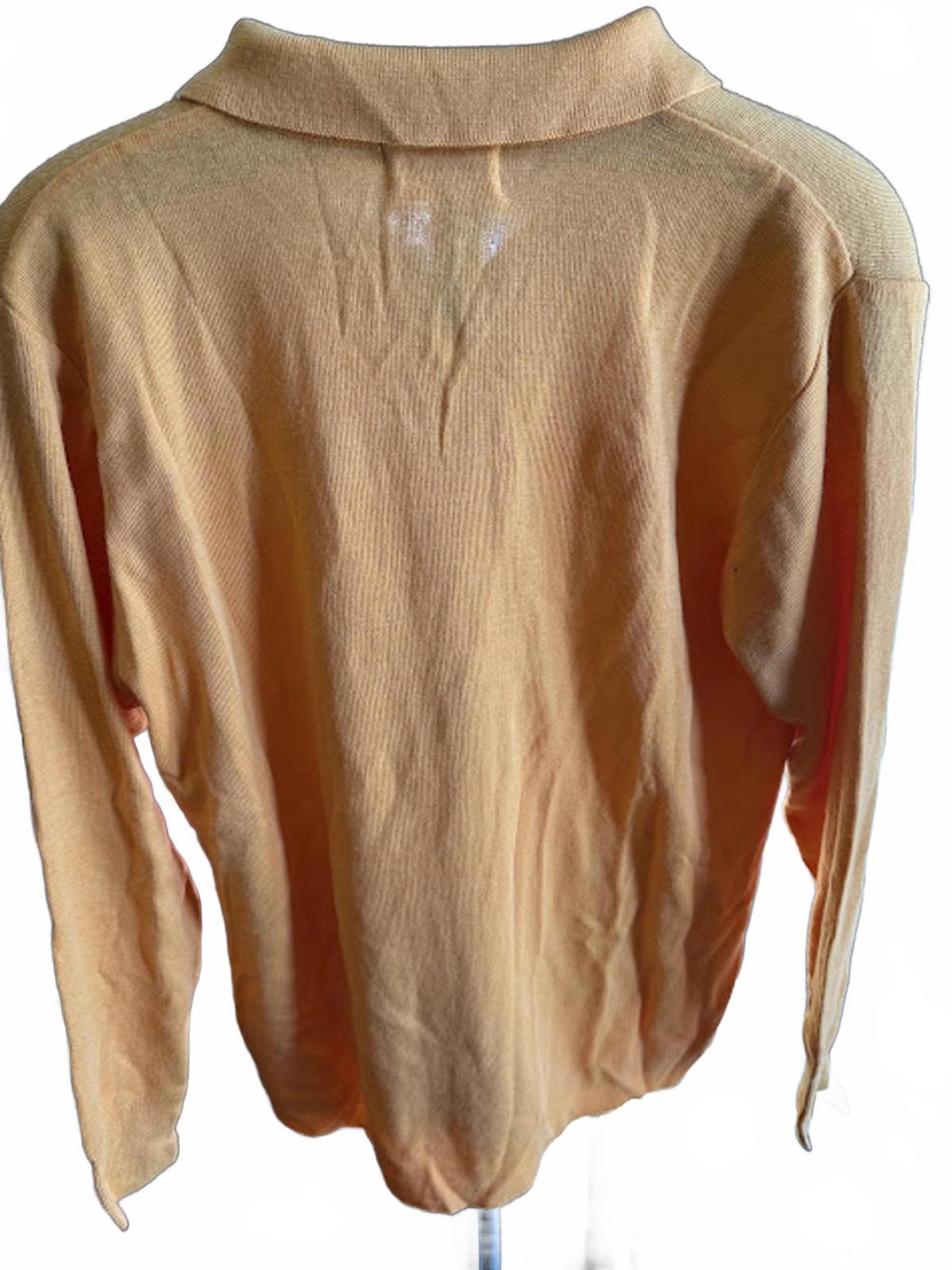 Vintage Genito Mustard Wool Cardigan Sweater w Pockets