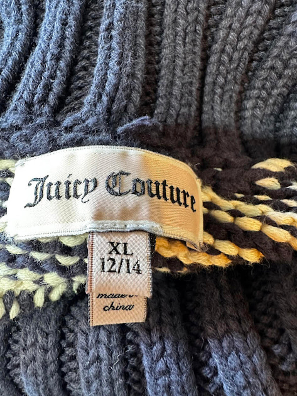 Juicy Couture Striped Knit Turtleneck Sweater Dress Y2K