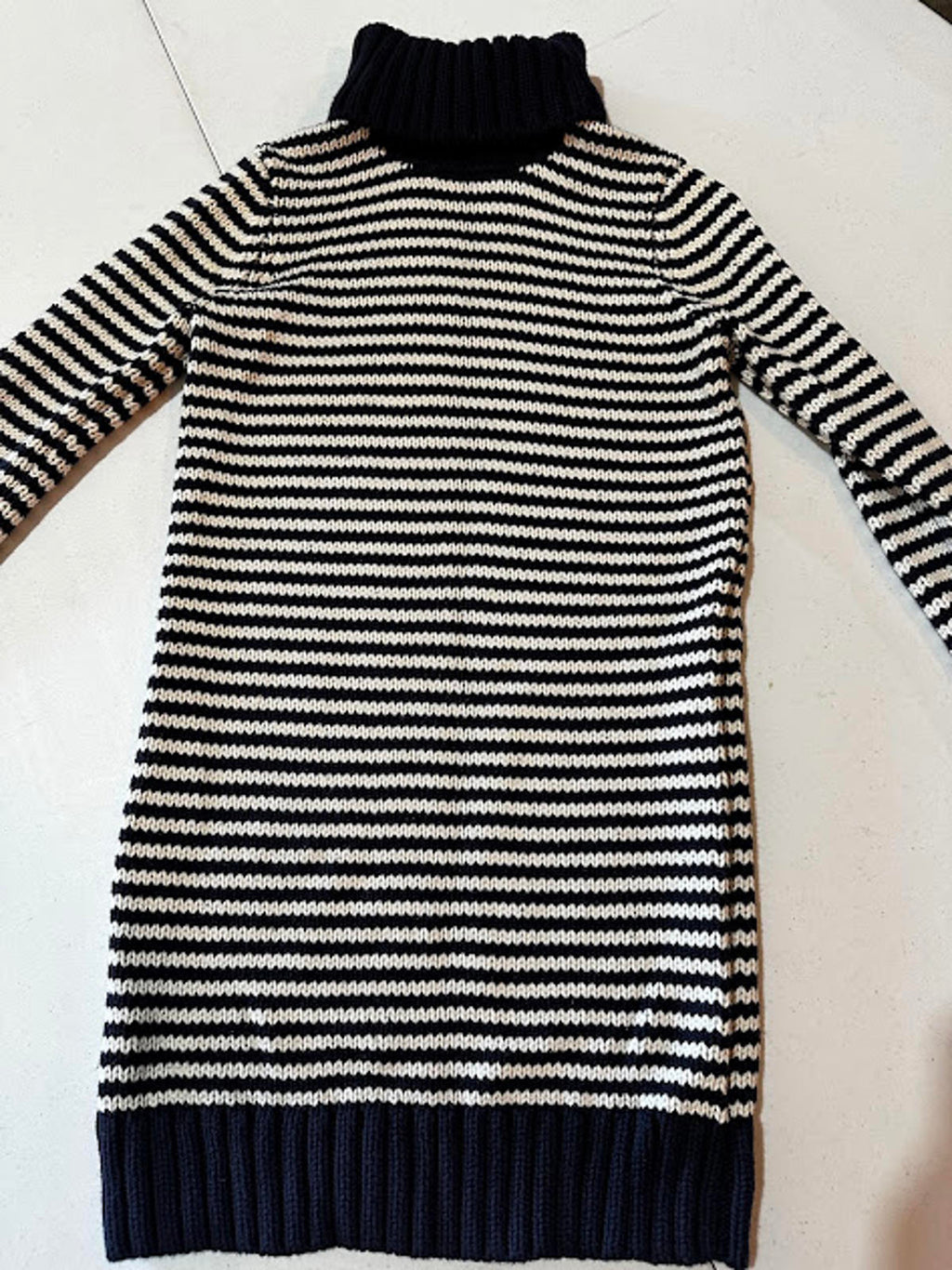 Juicy Couture Striped Knit Turtleneck Sweater Dress Y2K