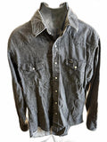 Wrangler Black Denim Western Snap Shirt Men M-L