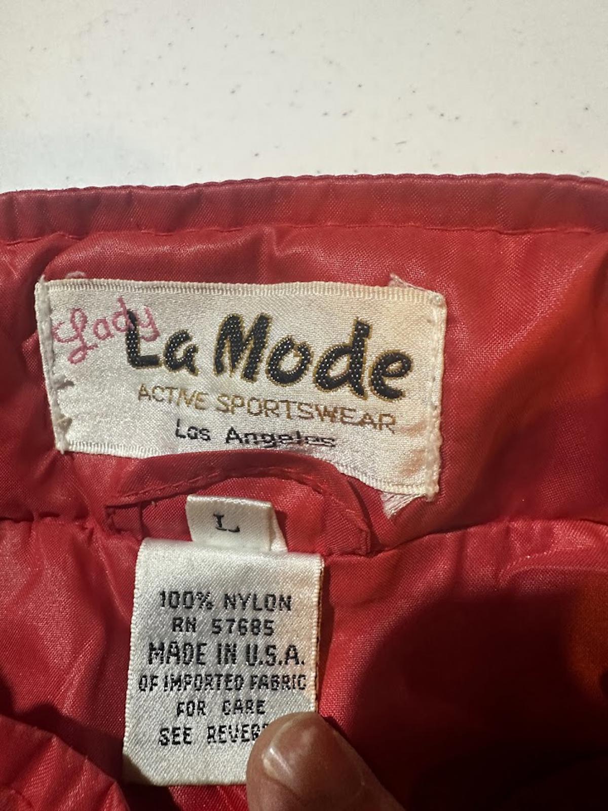Vintage La Mode Red Nylon Track Jacket USA Made L