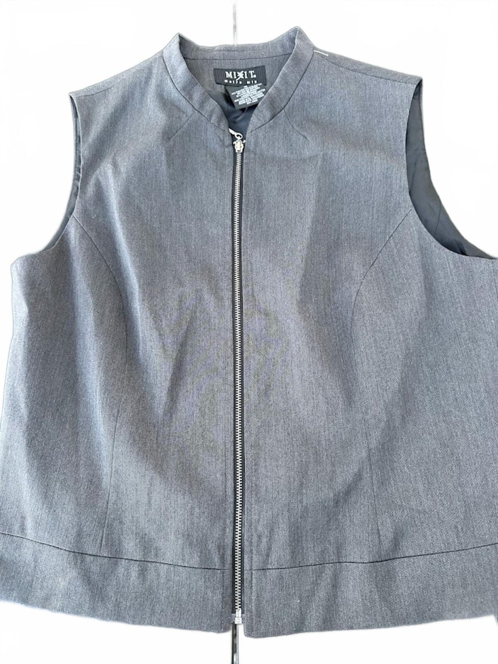 Mixit Gray Zip Front Career Vest Size 10