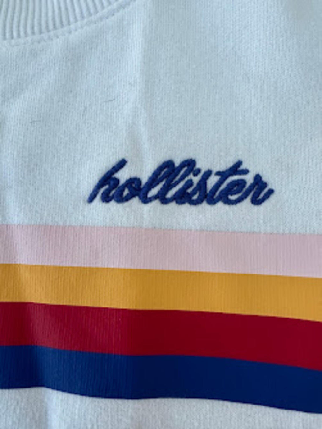 Hollister Rainbow Stripe Cropped Sweatshirt