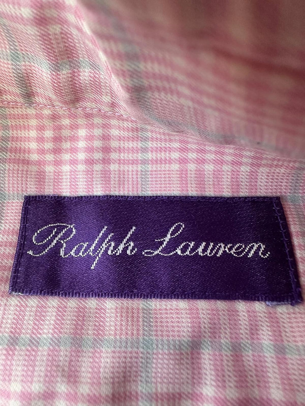 Ralph Lauren Purple Label Shirt – Size M, Pink Check, Cotton