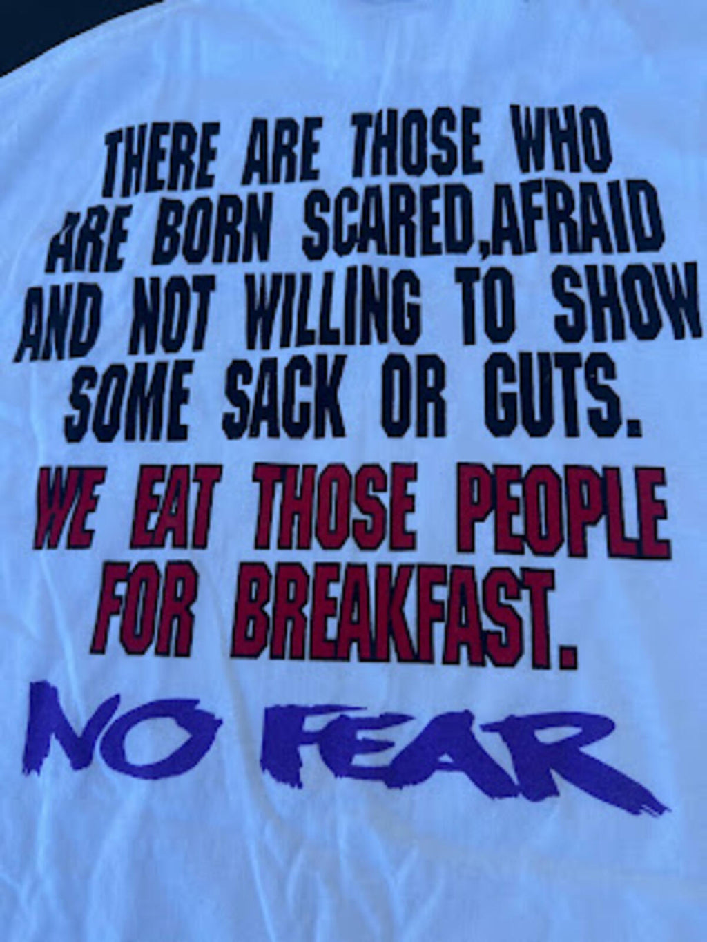 Vintage No Fear Breakfast T-Shirt Large