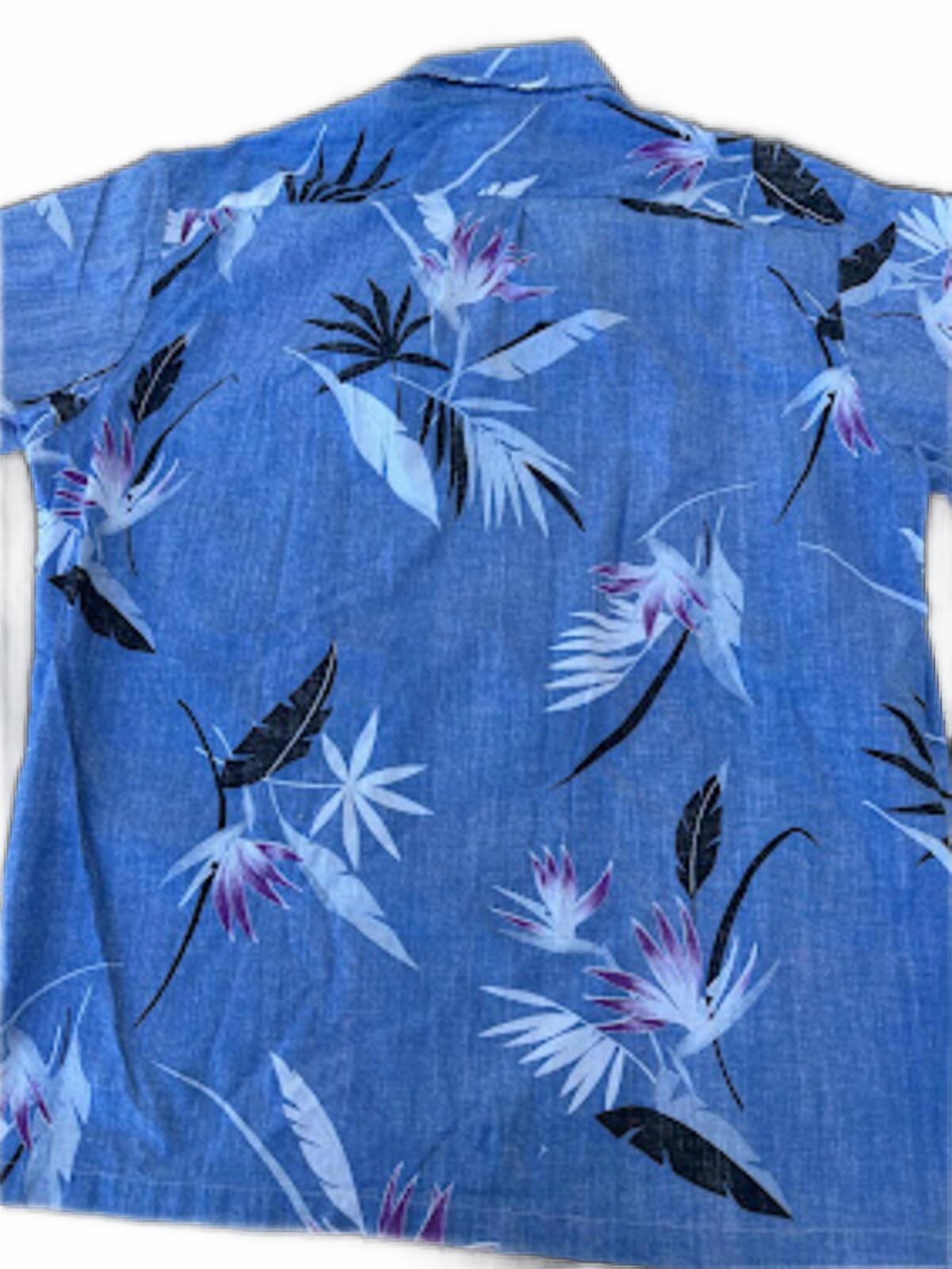 RJC Blue Hawaiian Shirt XL Made in Hawaii