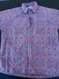 Vintage HRH Hawaiian Shirt Red Blue Print Large