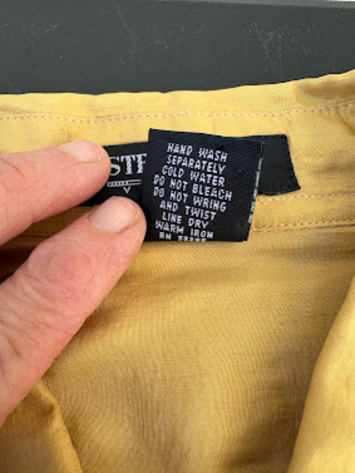 Structure Silk Camp Shirt Mustard Medium
