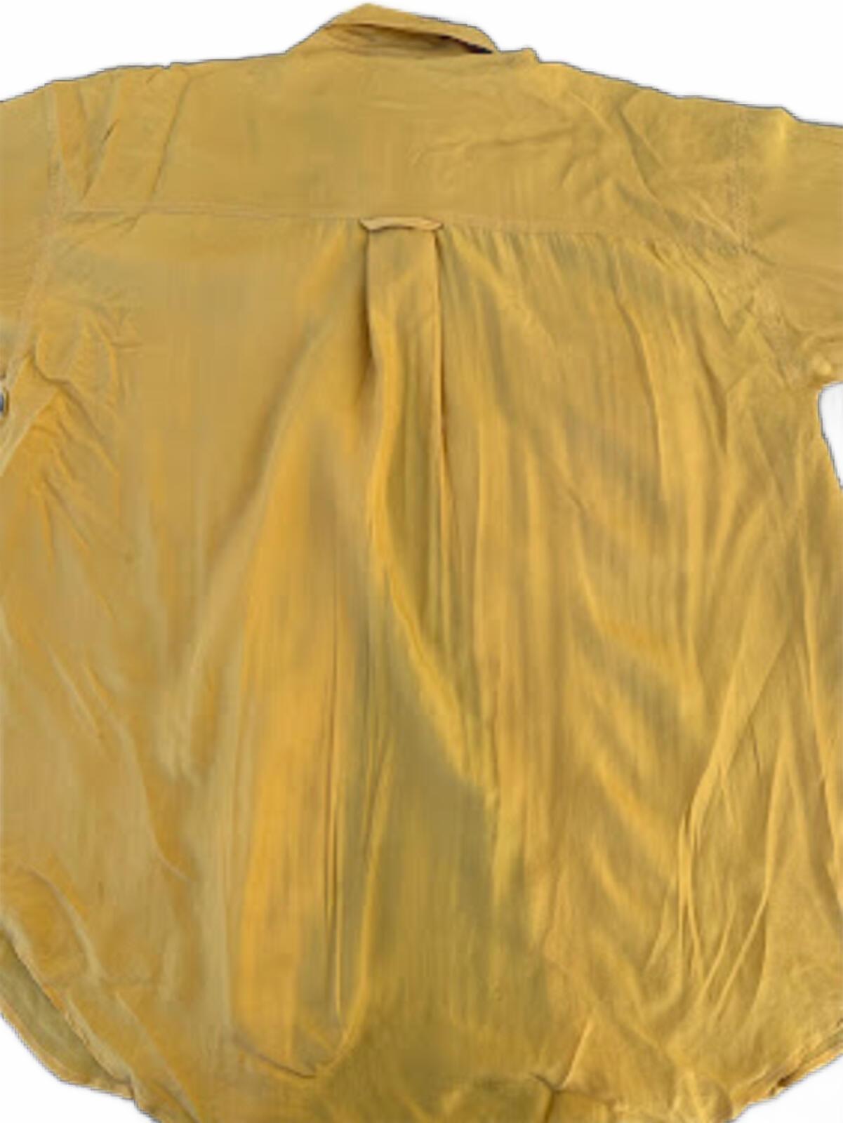 Structure Silk Camp Shirt Mustard Medium